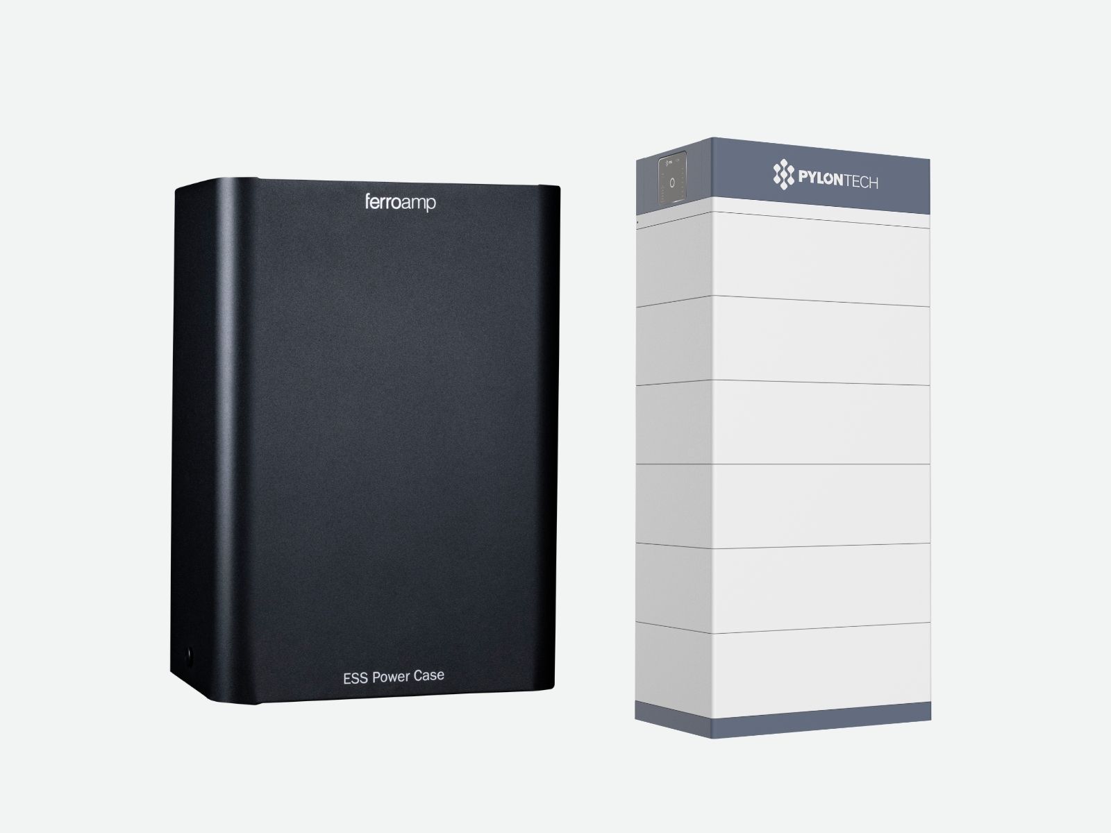 Fastighetssystem med ESS Power Case och batteristapel